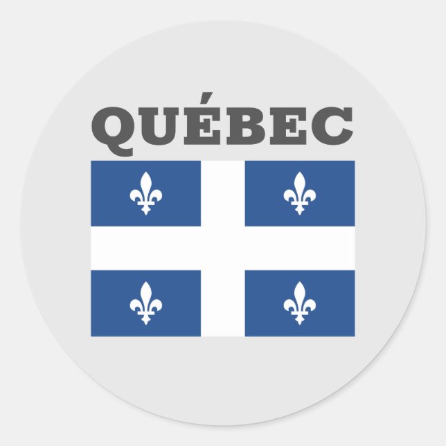 Flagge Québec, Kanada Runder Aufkleber (Vorderseite)