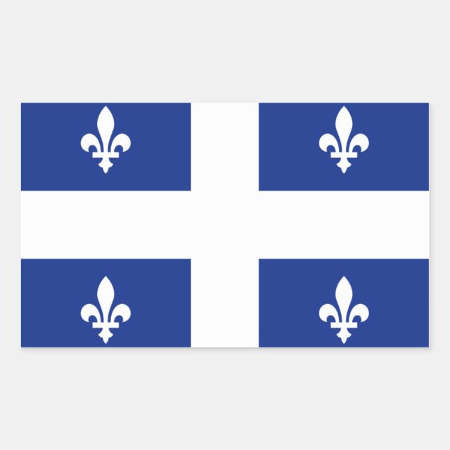 Flagge "Quebec" Rechteckiger Aufkleber (Vorderseite)
