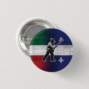 Flagge Québec und Patriote Henri Julien erodiert Button