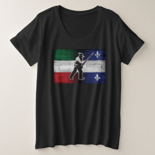 Flagge Québec und Patriote Henri Julien erodiert Große Größe T-Shirt