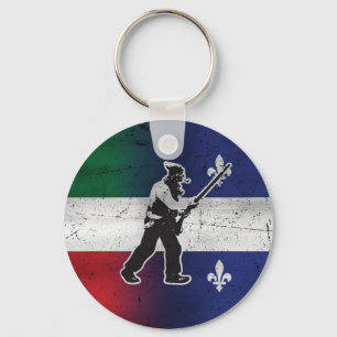 Flagge Québec und Patriote Henri Julien erodiert Schlüsselanhänger