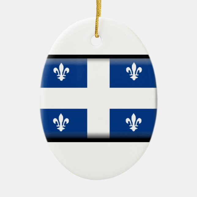 Flagge Quebecs (Kanada) Keramikornament (Vorne)