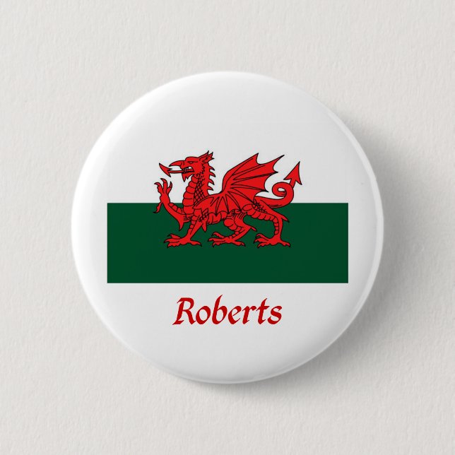Flagge Roberts Waliser Button (Vorderseite)