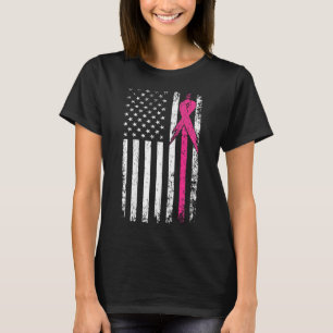 Flagge Rosa Band Brustkrebsmonat T-Shirt