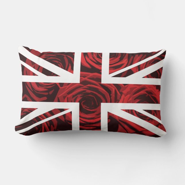 Flagge Rosen-Gewerkschafts-Jack-Briten Lendenkissen (Vorderseite)