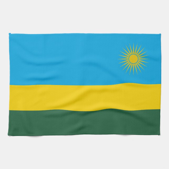 Flagge Ruandas Geschirrtuch (Horizontal)