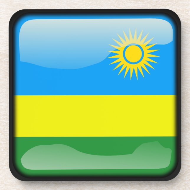 Flagge Ruandas Getränkeuntersetzer (Vorderseite)