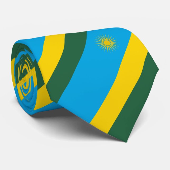 Flagge Ruandas Krawatte (Gerollt)