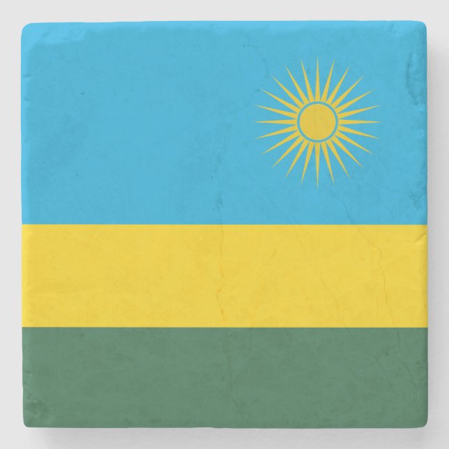 Flagge Ruandas Steinuntersetzer (Vorderseite)