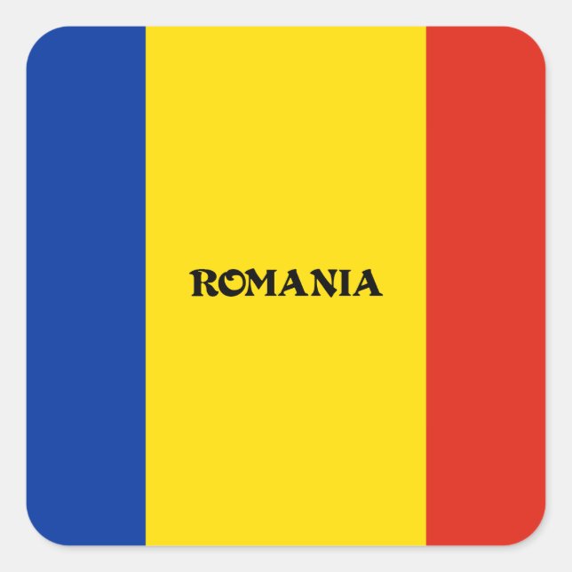 Flagge Rumäniens Quadratischer Aufkleber (Vorderseite)