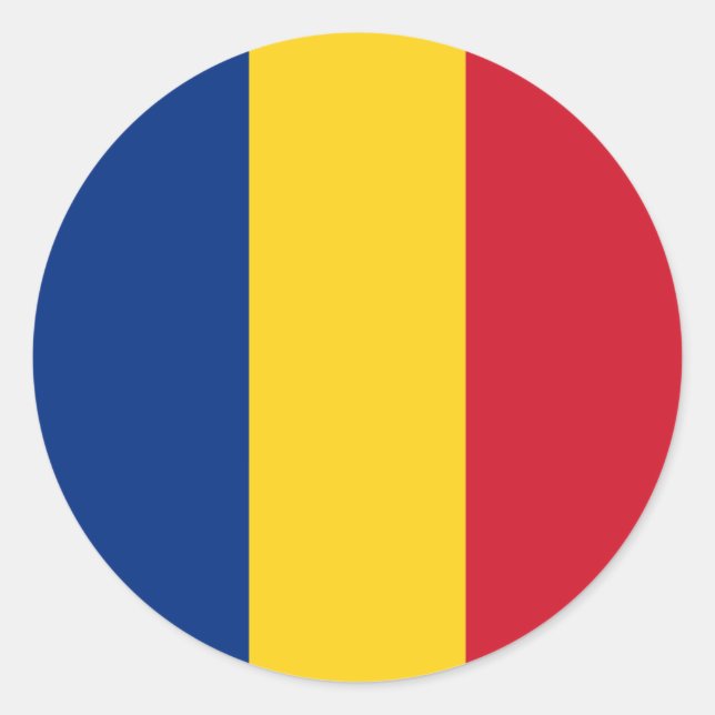 Flagge Rumäniens Runder Aufkleber (Vorderseite)