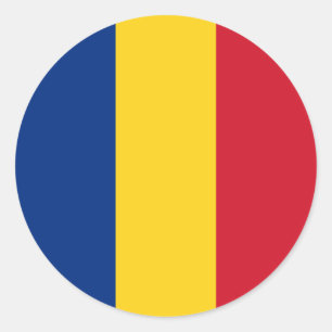Flagge Rumäniens Runder Aufkleber