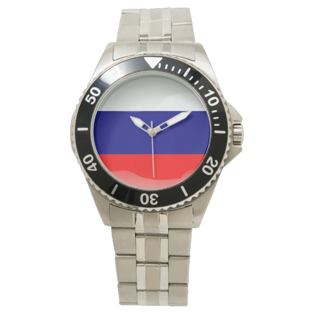 Flagge Russlands Armbanduhr (Vorderseite)