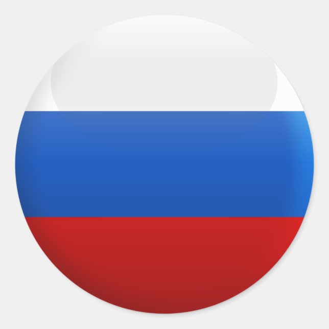 Flagge Russlands Runder Aufkleber (Vorderseite)