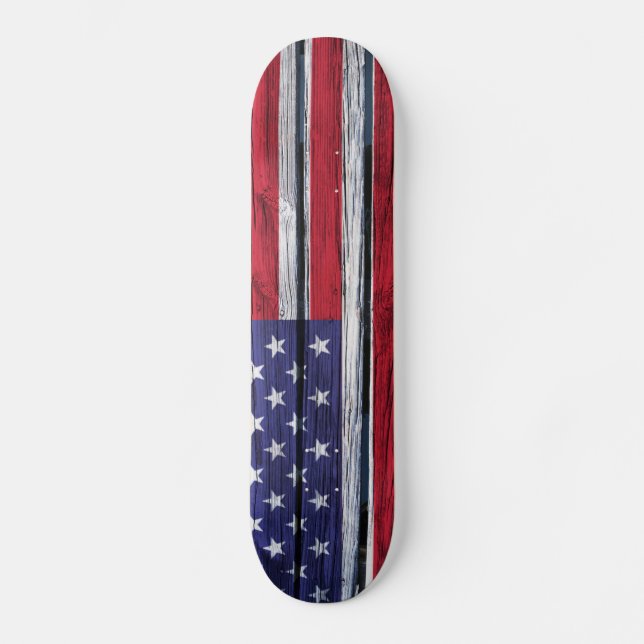 Flagge-rustikales Holz Skateboard (Vorderseite)