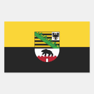 Flagge Sachsen-Anhalt Rechteckheber Rechteckiger Aufkleber