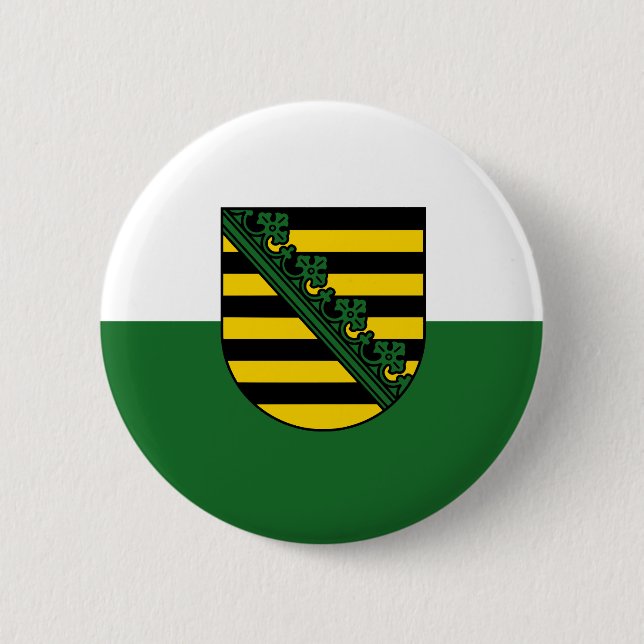 Flagge Sachsens Button (Vorderseite)