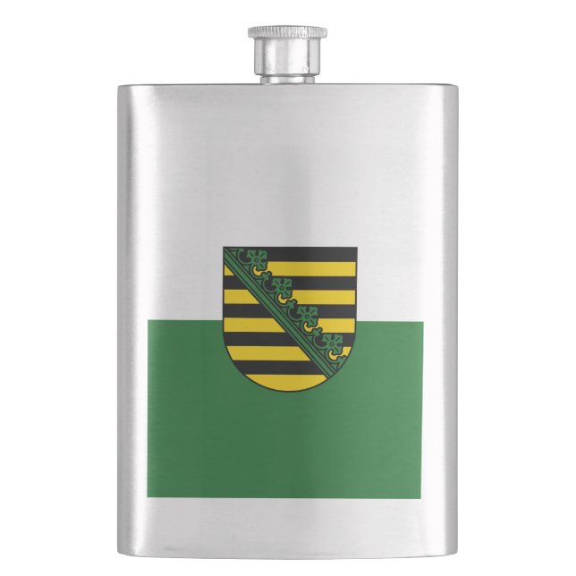 Flagge Sachsens Flachmann (Vorderseite)