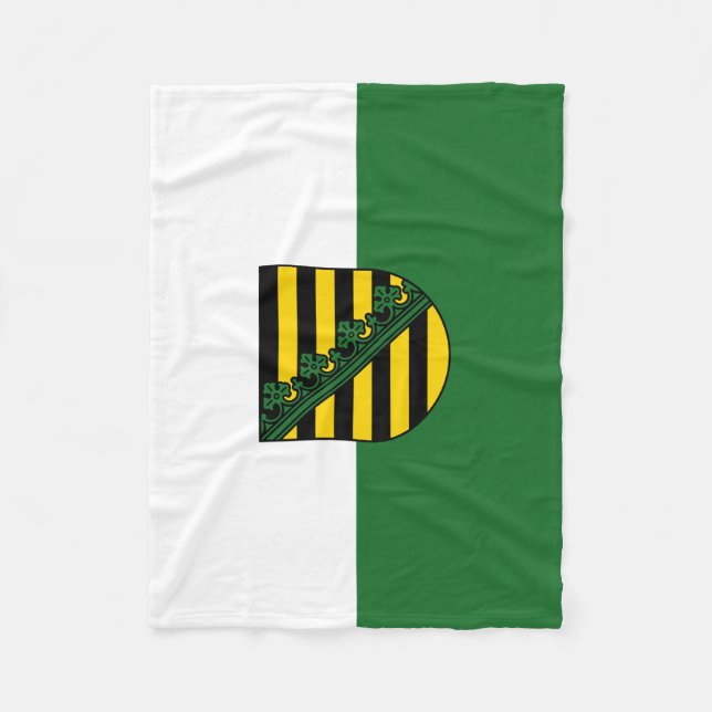 Flagge Sachsens Fleece Blanket (Vorderseite)