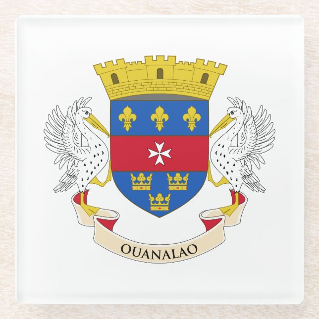 Flagge Saint Barthélemy Glasuntersetzer (Vorderseite)