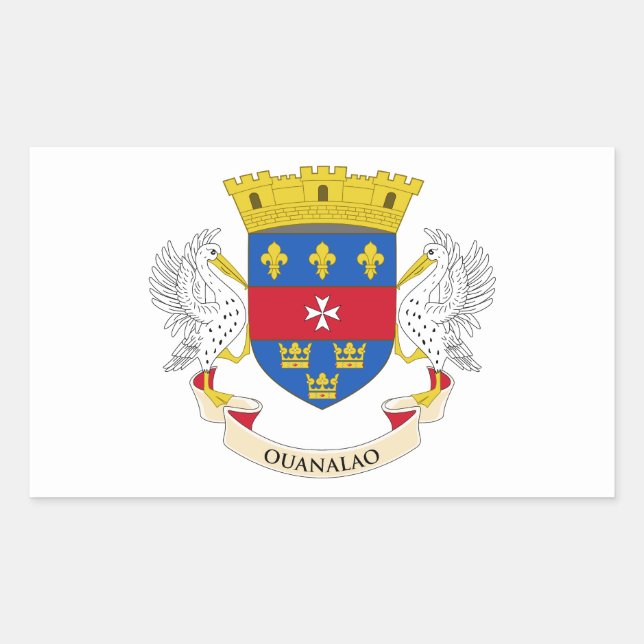 Flagge Saint Barthélemy Rechteckiger Aufkleber (Vorderseite)