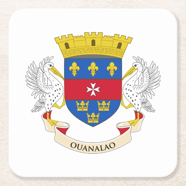 Flagge Saint Barthélemy Rechteckiger Pappuntersetzer (Vorderseite)