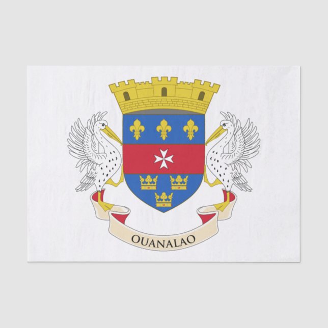Flagge Saint Barthélemy Seidenpapier (Vorderseite)