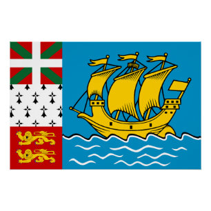 Flagge Saint-Pierre und Miquelons Poster
