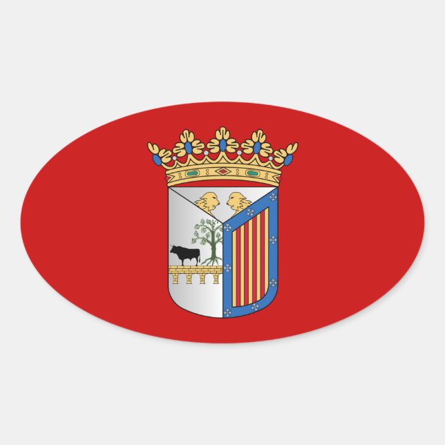 Flagge Salamanca (Spanien) Ovaler Aufkleber (Vorderseite)