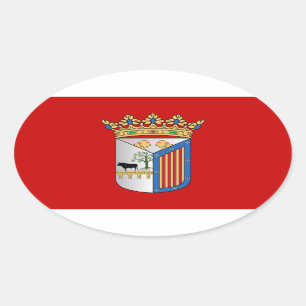 Flagge Salamancas (Spanien) Ovaler Aufkleber