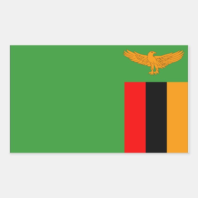 Flagge Sambias Rechteckiger Aufkleber (Vorderseite)