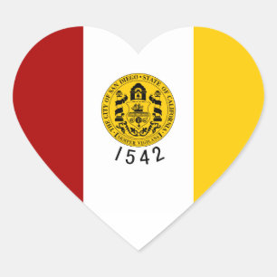 Flagge San Diego Herz-Aufkleber