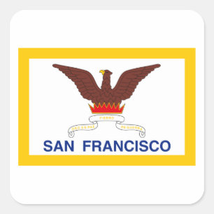 Flagge San Francisco Quadratischer Aufkleber