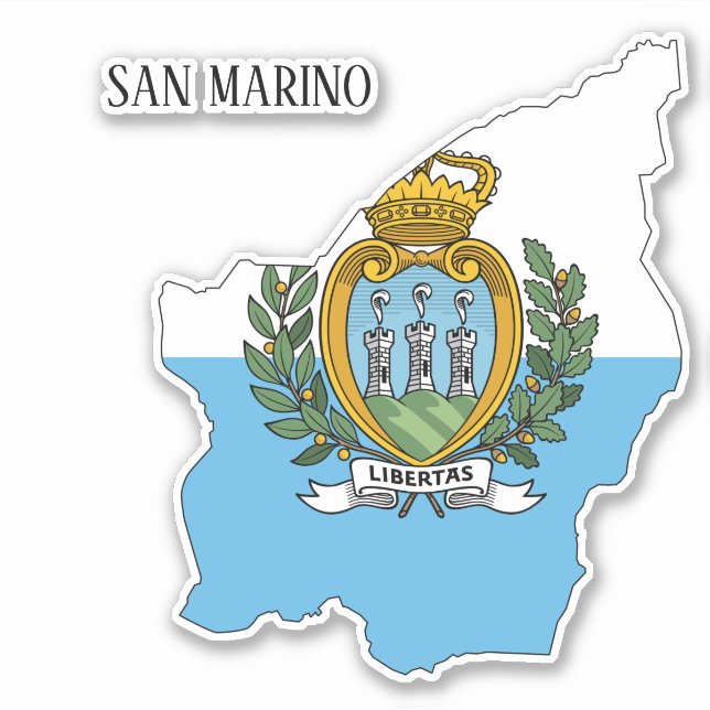 Flagge San Marino Aufkleber (Vorderseite)
