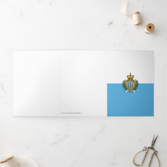 Flagge San Marino Dreifach Gefaltete Karte (Außenbereich)