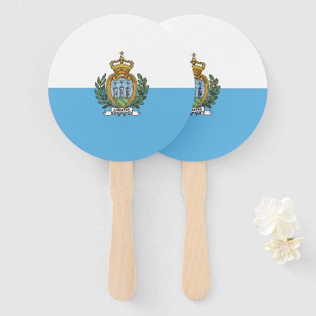 Flagge San Marino Fächer (Vorne und Hinten)