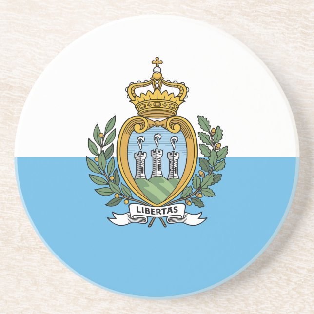 Flagge San Marino Getränkeuntersetzer (Vorne)