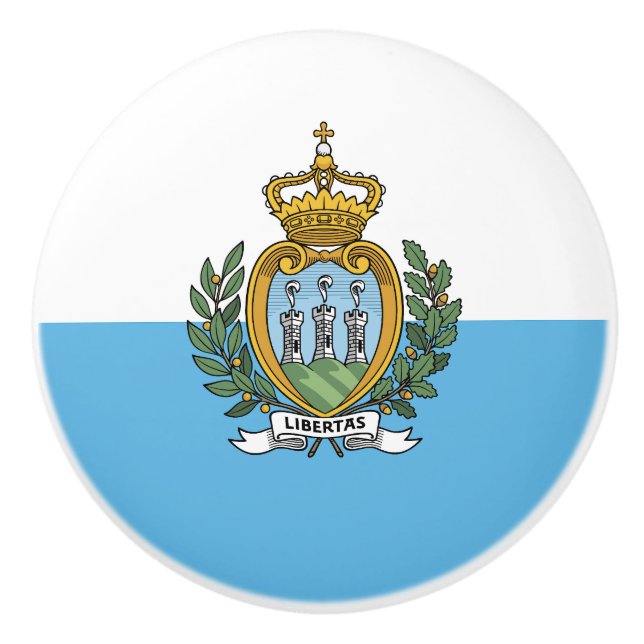 Flagge San Marino Keramikknauf (Vorderseite)