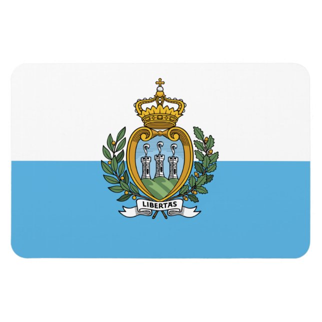 Flagge San Marino Magnet (Horizontal)