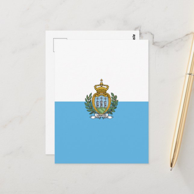 Flagge San Marino Postkarte (Vorderseite/Rückseite Beispiel)