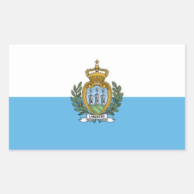 Flagge San Marino Rechteckiger Aufkleber (Vorderseite)