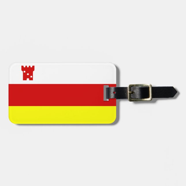 Flagge Santa Barbara, kalifornische Gepäckmarke Gepäckanhänger (Vorderseite horizontal)