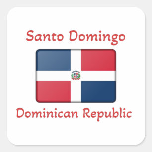Flagge Santo Domingo Dominikanische Republik Quadratischer Aufkleber