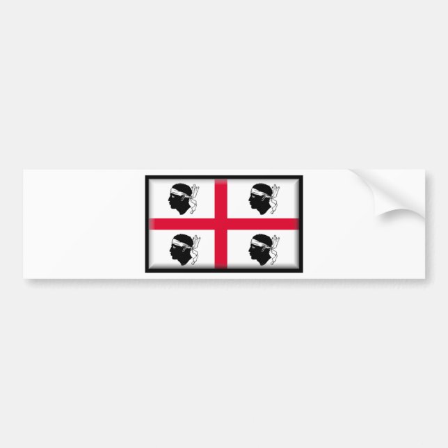 Flagge Sardiniens (Italien) Autoaufkleber (Vorne)