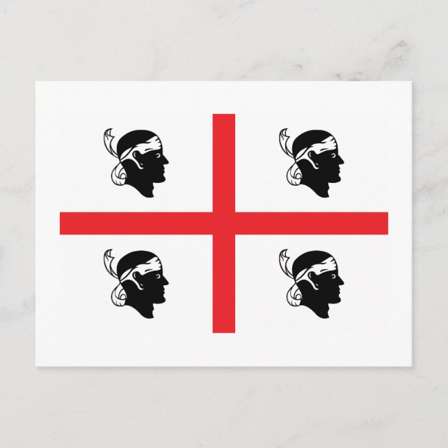 Flagge Sardiniens Postkarte (Vorderseite)