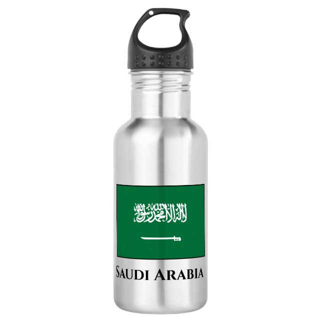 Flagge Saudi-Arabiens Edelstahlflasche (Vorderseite)