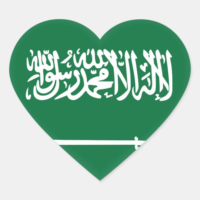 Flagge Saudi-Arabiens Herz-Aufkleber (Vorderseite)
