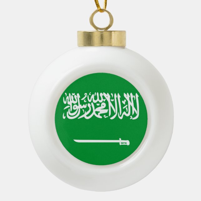 Flagge Saudi-Arabiens Keramik Kugel-Ornament (Vorderseite)