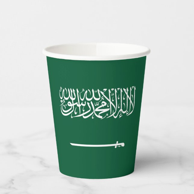 Flagge Saudi-Arabiens Pappbecher (Links)