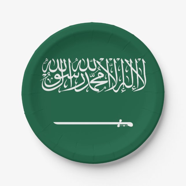 Flagge Saudi-Arabiens Pappteller (Vorderseite)